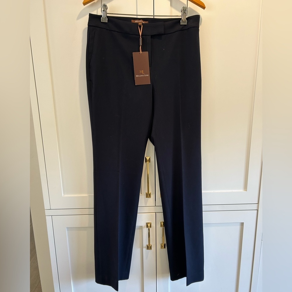 NWT Melanie Lyne Navy Trousers Pants Long, Size 6